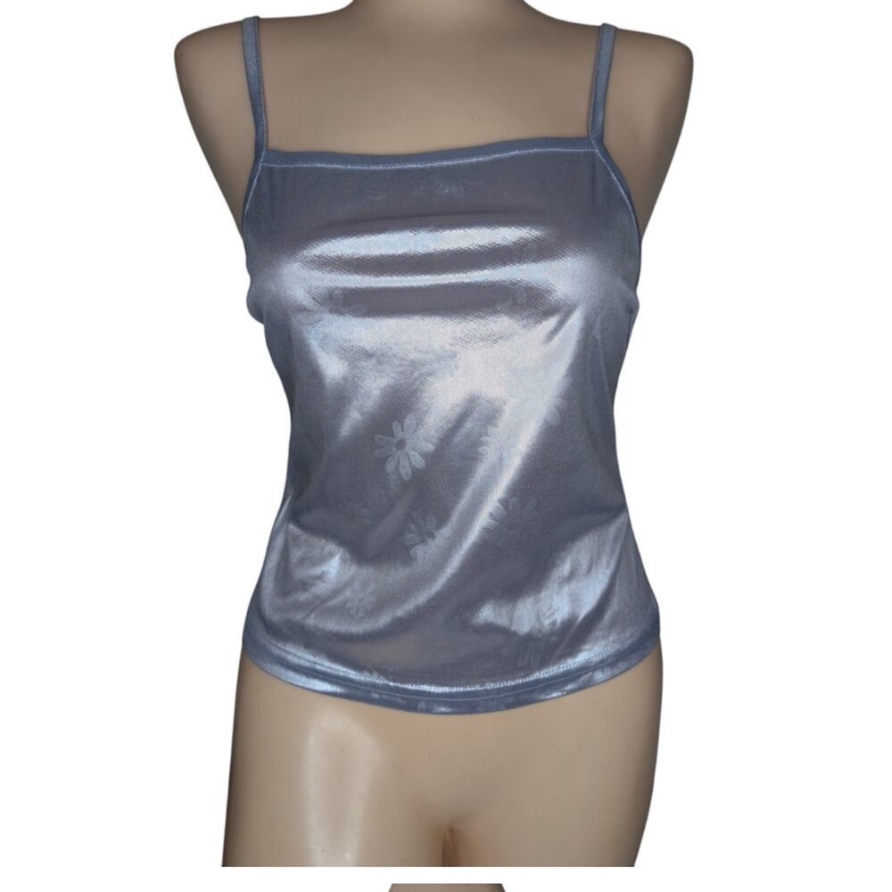 Vintage Formula X Shiny grey Spaghetti Strap Top nwt
